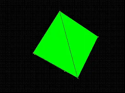 Spinning 3D cube rendered in software — no GPU